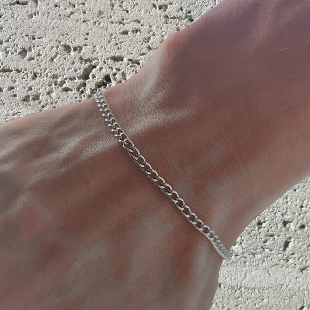 Curb Bracelet 3mm | Argento - Milano Ice